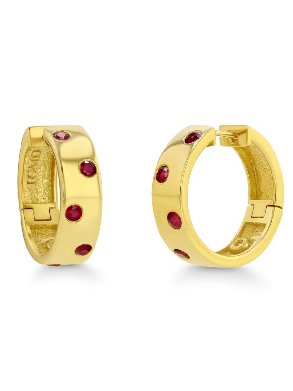 18k Yellow Gold Earrings with Rubies