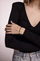 18k Yellow Gold Hinged Bangle with Diamonds