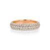 3-Row Pavé Diamond 18k Rose Gold Eternity Dome Ring