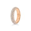 3-Row Pavé Diamond 18k Rose Gold Eternity Dome Ring