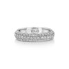 3-Row Pavé Diamond 18k White Gold Eternity Dome Ring