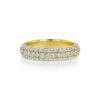 3-row Pavé Diamond 18k Yellow Gold Eternity Dome Ring