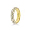 3-row Pavé Diamond 18k Yellow Gold Eternity Dome Ring