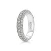 3-row Pavé Diamond Platinum Eternity Dome Ring