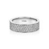 4-row Pavé Diamond 18k White Gold Flat Eternity Ring