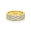 4-row Pavé Diamond 18k Yellow Gold Flat Eternity Ring