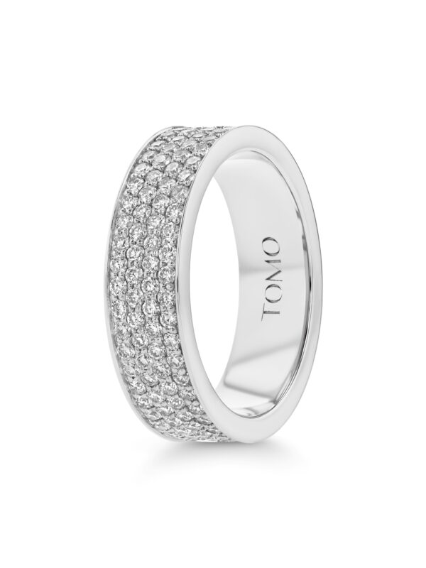 4-row Pavé Diamond Platinum Flat Eternity Ring 2