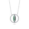 One for Two Platinum Necklace with Diamonds, Sapphires and Emeralds (Large)