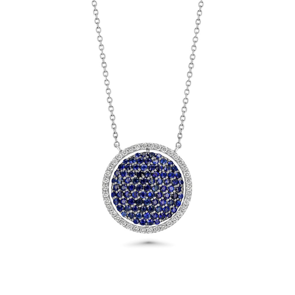 Patent Pending One for Two Platinum Necklace with Diamonds, Sapphires and Emeralds (Large) 2