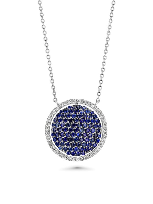 Patent Pending One for Two Platinum Necklace with Diamonds, Sapphires and Emeralds (Large) 2