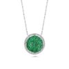 One for Two Platinum Necklace with Diamonds, Sapphires and Emeralds (Large)