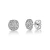 Square Cushion Domed Pavé Diamond Earrings