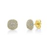 Square Cushion Domed Pavé Diamond Earrings