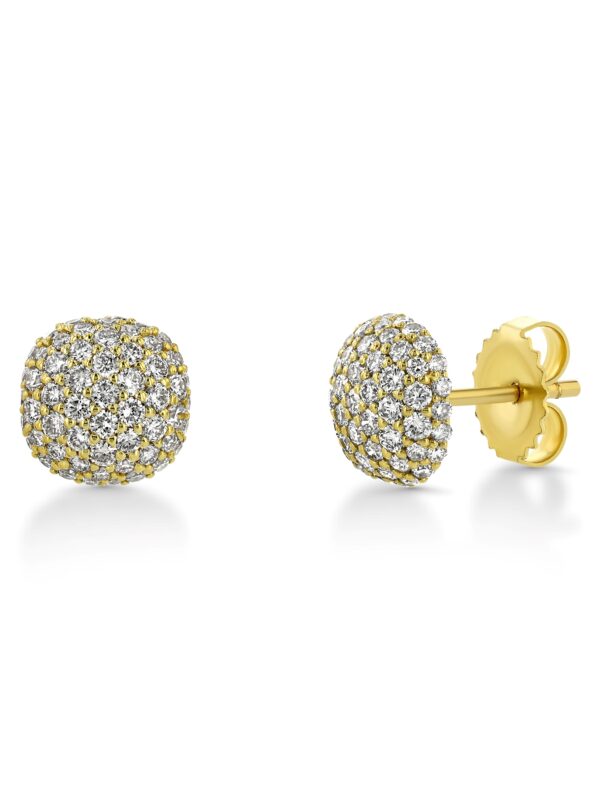 Square Cushion Domed Pavé Diamond Earrings