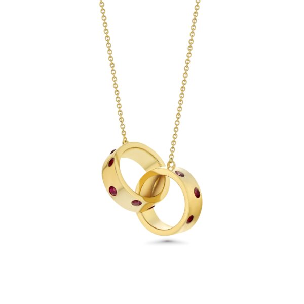 18k Yellow Gold Necklace with Rubies