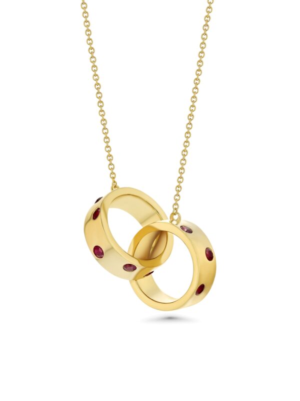 18k Yellow Gold Necklace with Rubies