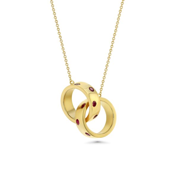 18k Yellow Gold Necklace with Rubies