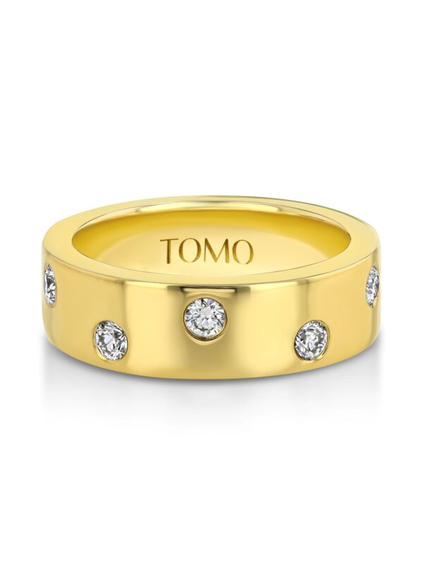 18k Yellow Gold Ring with Diamonds