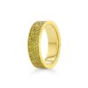 4-row Pavé Fancy Yellow Diamond 18k Yellow Gold Flat Eternity Ring