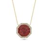 One for Two 18k Yellow Gold Necklace with Diamonds, Champagne Diamonds and Rubies (Large)