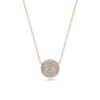 Round Domed Pavé Diamond 18k Gold Necklace