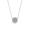 Round Domed Pavé Diamond 18k Gold Necklace