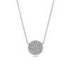 Round Domed Pavé Diamond 18k Gold Necklace