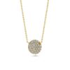 Round Domed Pavé Diamond 18k Gold Necklace