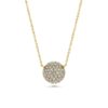 Round Domed Pavé Diamond 18k Gold Necklace