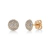 Round Domed Pavé Diamond Round 18k Gold Earrings