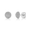 Round Domed Pavé Diamond Round 18k Gold Earrings