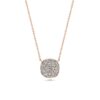 Square Cushion Domed Pavé Diamond 18k Gold Necklaces