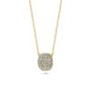 Square Cushion Domed Pavé Diamond 18k Gold Necklaces