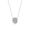 Square Cushion Domed Pavé Diamond 18k Gold Necklaces