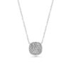 Square Cushion Domed Pavé Diamond 18k Gold Necklaces