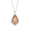 18k Rose Gold Necklace with Kite-Shaped Morganite and Diamonds