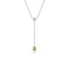 18k White Gold Drop Necklace with Round and Pear Diamonds