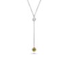 18k White Gold Drop Necklace with Square Diamonds