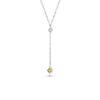 18k White Gold Drop Necklace with Square Diamonds