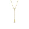 18k Yellow Gold Drop Necklace with Round and Pear Diamonds