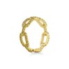 18k Yellow Gold Link Ring with Fancy Vivid Natural Yellow Diamonds