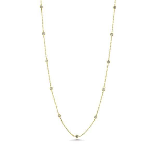 Light Yellow Diamonds 18k Yellow Gold 16" Station Necklace