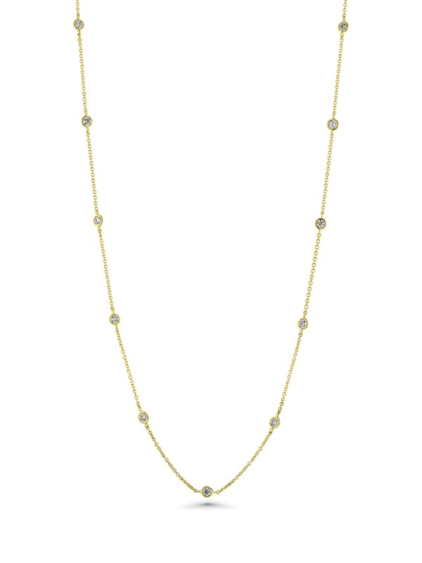 Light Yellow Diamonds 18k Yellow Gold 16" Station Necklace