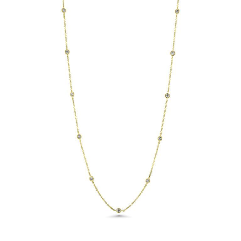 Light Yellow Diamonds 18k Yellow Gold 16" Station Necklace