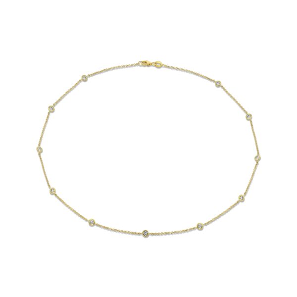 Light Yellow Diamonds 18k Yellow Gold 16" Station Necklace