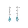 Blue Zircon and Diamond 18k White Gold Drop Earrings