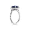 GIA Certified Blue Sapphire Platinum Ring with Diamonds