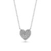 Heart Domed Pavé Diamond Round 18k Gold Necklaces