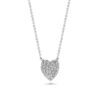 Heart Domed Pavé Diamond Round 18k Gold Necklaces