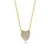 Heart Domed Pavé Diamond Round 18k Gold Necklaces